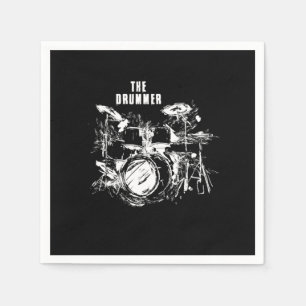 Awesome Distressed The Drummer Graphic Percussioni Napkin
