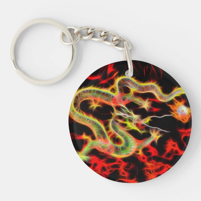 Awesome Dragon Fire on Lucky Energy Key Ring (Front)