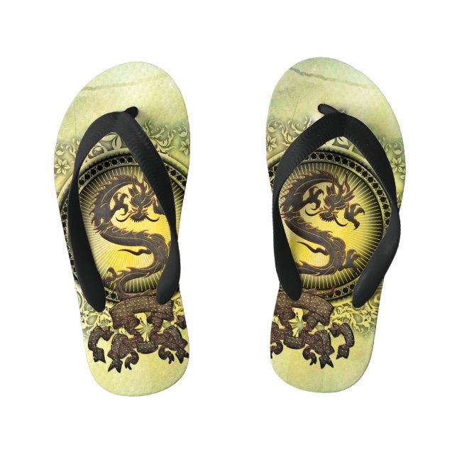 Awesome dragon kid's jandals (Footbed)