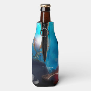 Awesome dragon with waterfalls bottle cooler