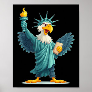 Awesome Eagle In Liberty Statue Look  Poster
