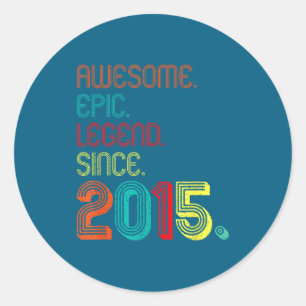 Awesome Ec Legend Since 2015 11 Years Old 11th Bir Classic Round Sticker