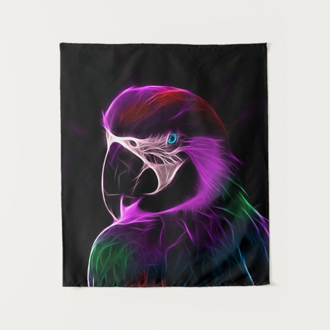 Awesome Effect Plum Glow Bird Tapestry (Front)