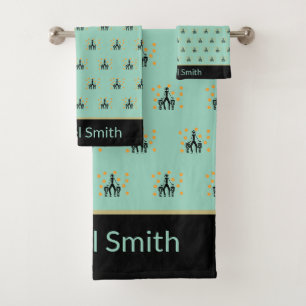 Awesome, elegant, African Art, Joyful Celebration Bath Towel Set