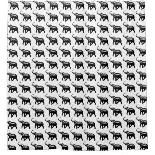 awesome elephants . pattern shower curtain