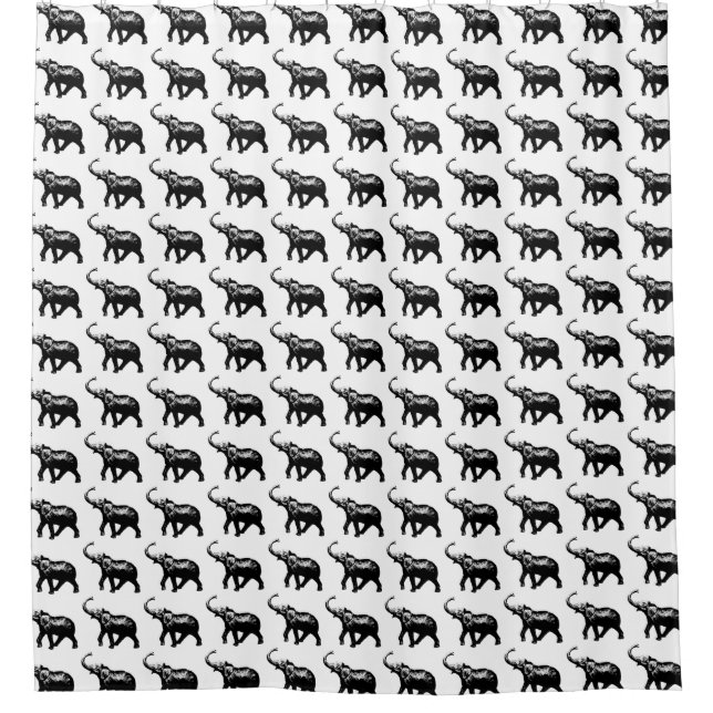 awesome elephants . pattern shower curtain (Front)