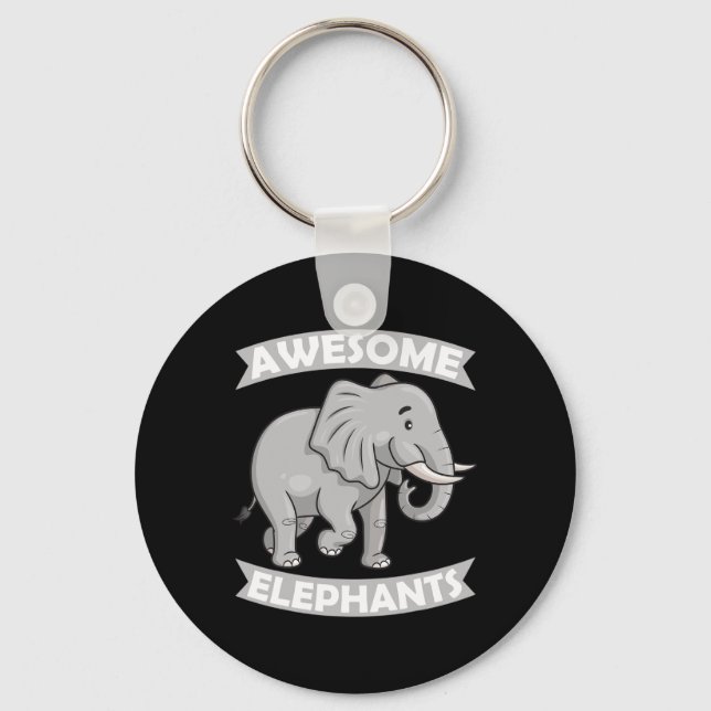 Awesome Elephants Zoo Circus Elephant Conservative Key Ring (Front)