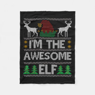 Awesome Elf Matching Family Group Christmas Party  Fleece Blanket