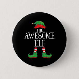 Awesome Elf Matching Group Xmas Funny Family Chris 6 Cm Round Badge