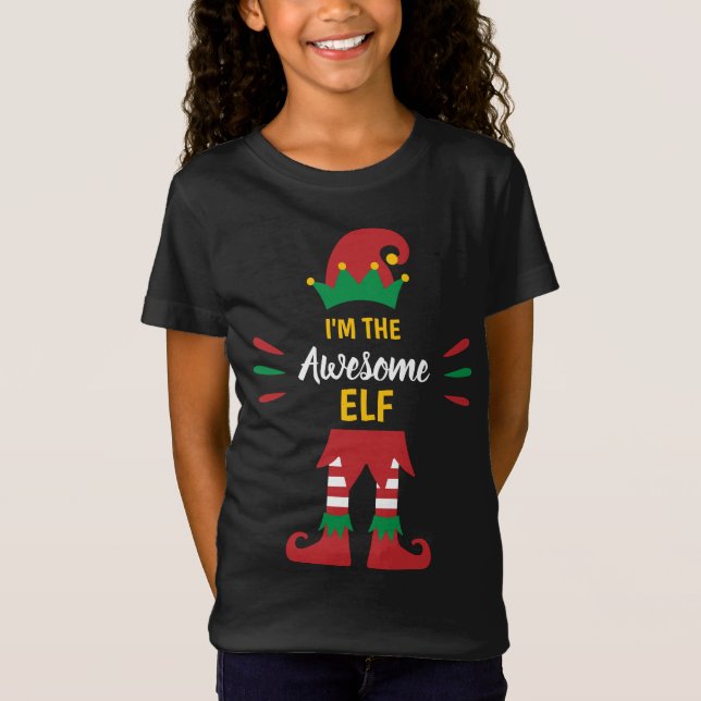 Awesome Elf | Personalised Christmas Elf Squad T-Shirt (Front)