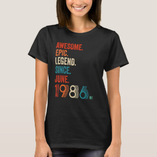Awesome Epic Legend Since June 1986 36th Birthday T-Shirt