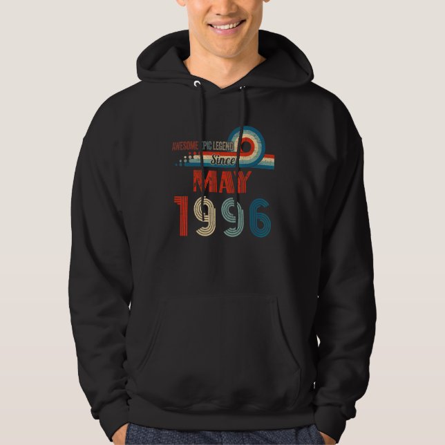 Awesome Epic Legend Since May 1996 26th Birthday Hoodie (Front)