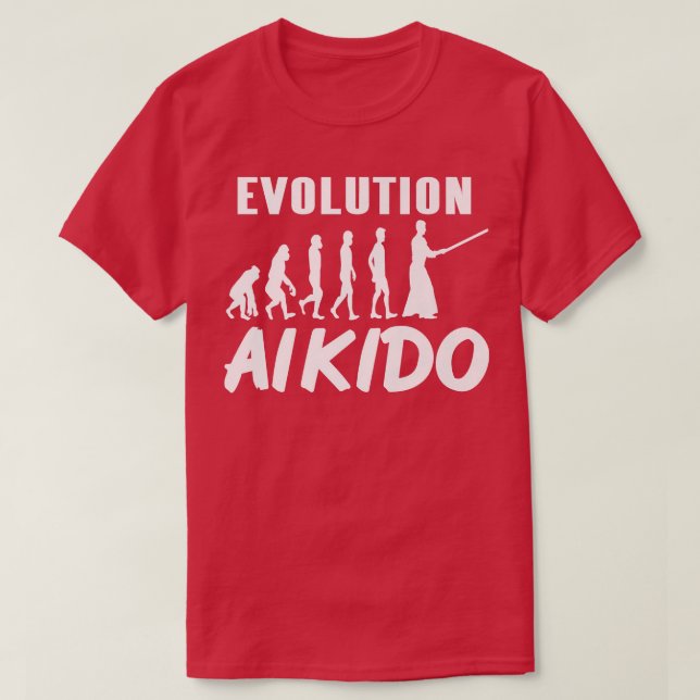 Awesome Evolution of Aikido Cool Designs Tee Prese (Design Front)