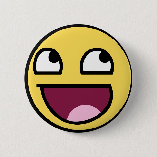 awesome face 6 cm round badge (Front)