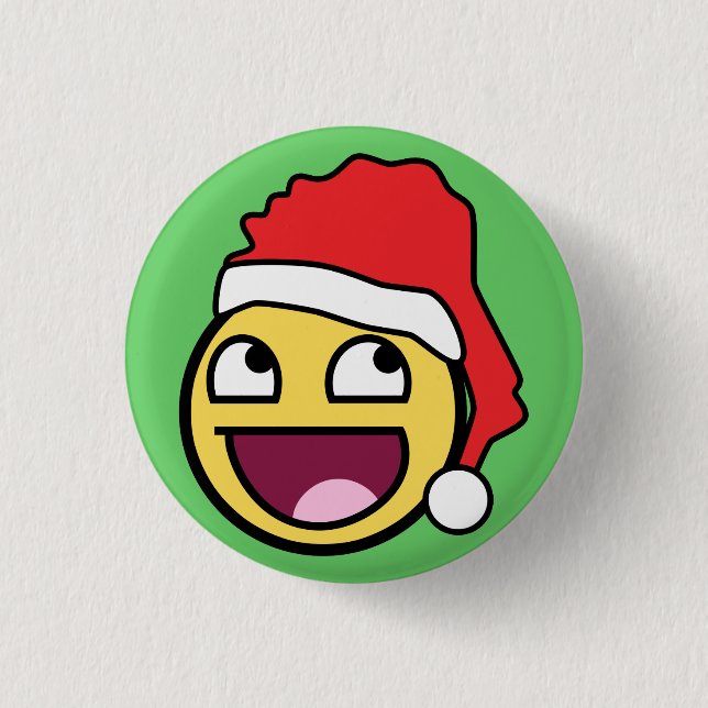 Awesome Face Santa Button (Front)