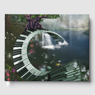 Awesome fantasy piano guest book