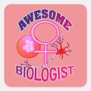 Awesome Female Biologists Square Sticker