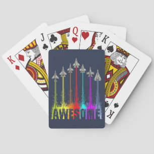 Awesome fighter jets playing cards