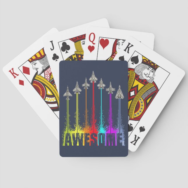 Awesome fighter jets playing cards (Back)