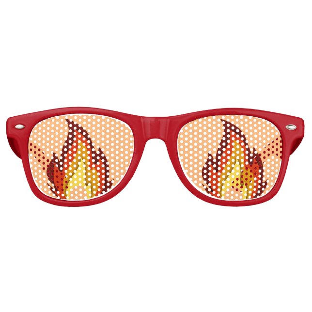 Awesome Fire Flames Retro Sunglasses (Front)