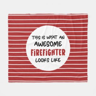 Awesome Firefighter Funny Firefighter Fleece Blanket