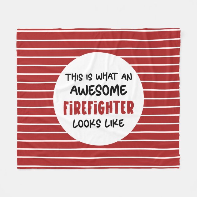 Awesome Firefighter Funny Firefighter Fleece Blanket (Front (Horizontal))