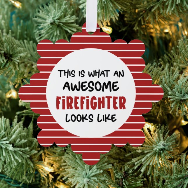 Awesome Firefighter Funny Firefighter Tree Decoration Card (Insitu (Tree))