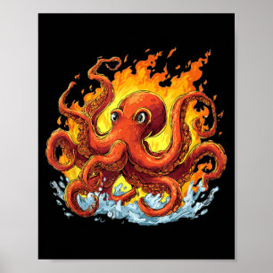 Awesome Flames Octopus Costume for Adults and Kids Poster