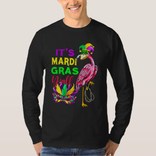 Awesome Flamingo Mardi Gras Funny Carnival Party T-Shirt