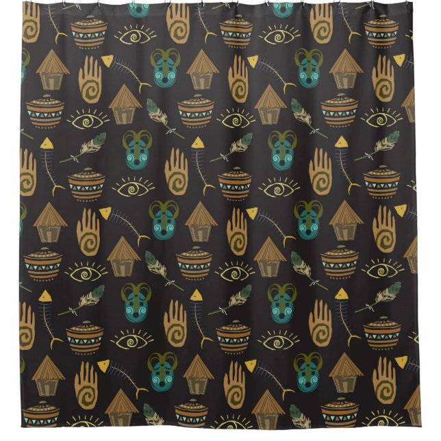 Awesome Floral Pattern Shower Curtain (Front)