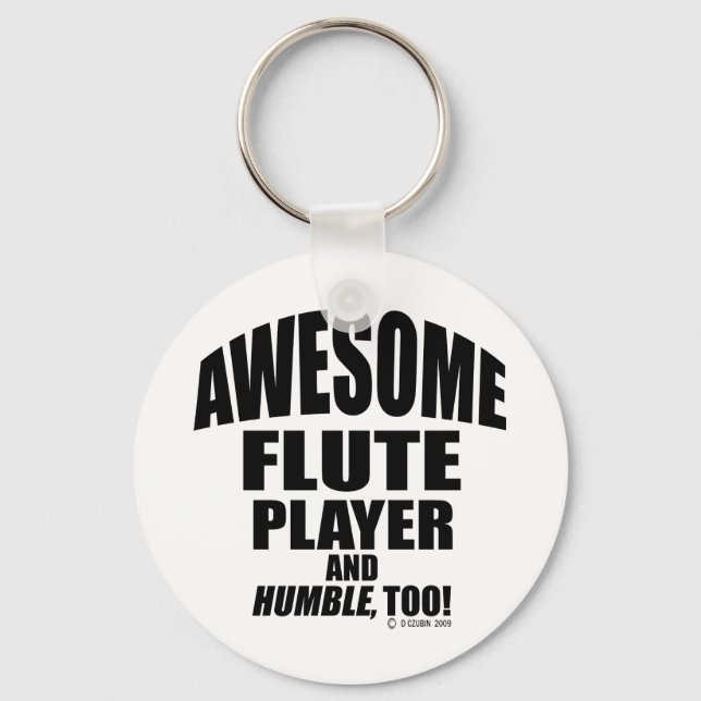 Awesome Flute Player Key Ring (Front)