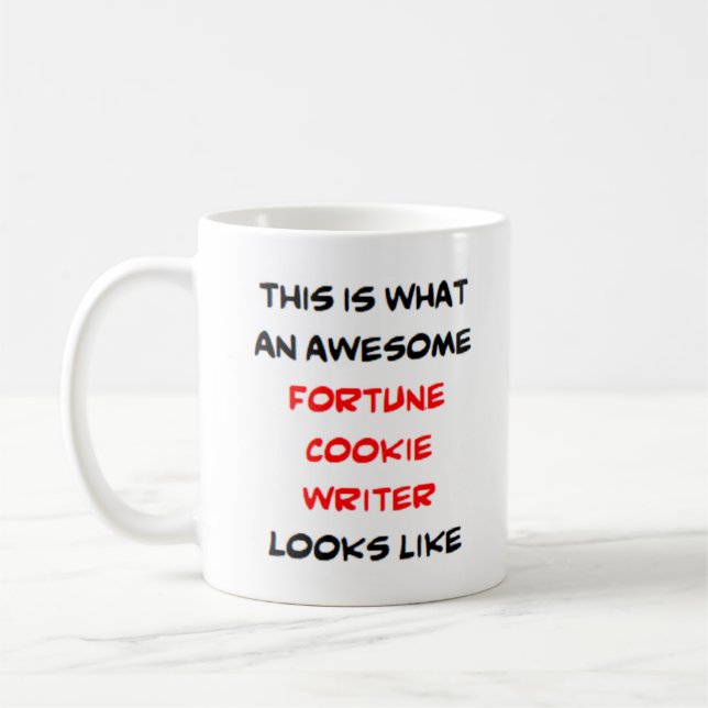 awesome fortune cookie writer coffee mug (Left)