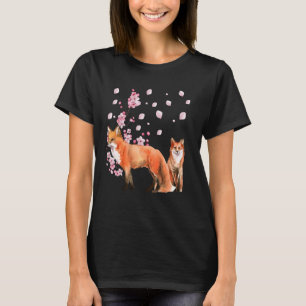 Awesome Foxes Lovers Shirt Japanese Cherry Flower 