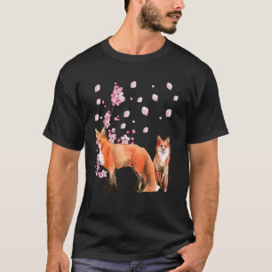Awesome Foxes Lovers Shirt Japanese Cherry Flower 