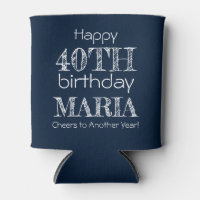 Awesome Funny Happy 40th Birthday Navy Blue