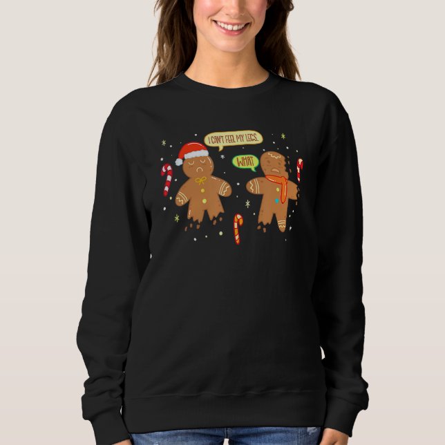 Awesome Gingerbread Santa Christmas Pajama Cookie  Sweatshirt (Front)