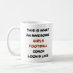 awesome girls football coach coffee mug
