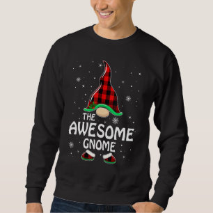 Awesome Gnome Buffalo Plaid Matching Family Christ Sweatshirt