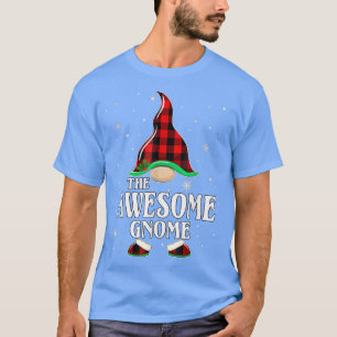 Awesome Gnome Buffalo Plaid Matching Family Christ T-Shirt