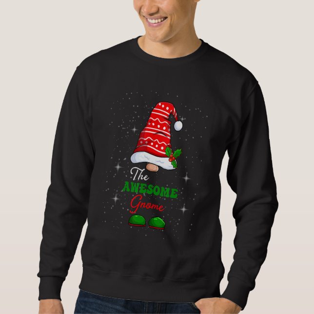 Awesome Gnome Family Matching Christmas  Pajama Sweatshirt (Front)