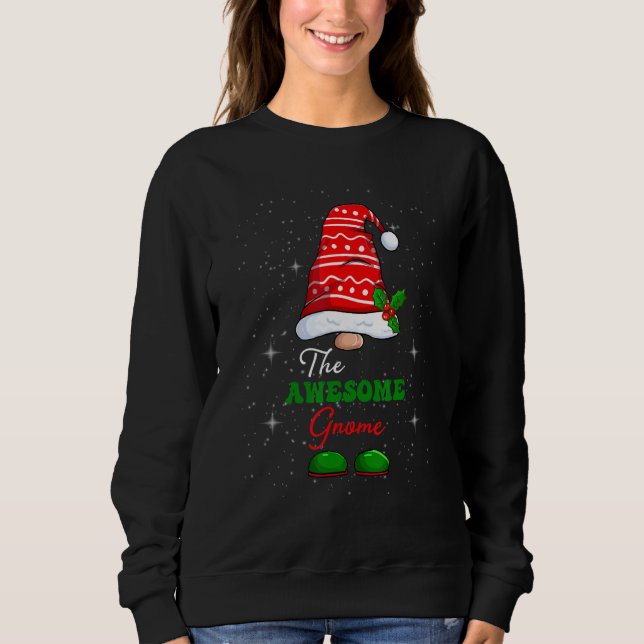 Awesome Gnome Family Matching Christmas  Pajama Sweatshirt (Front)