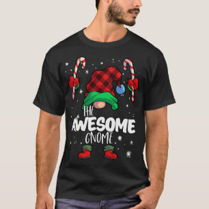 Awesome Gnome Red Buffalo Plaid Matching Family Ch T-Shirt
