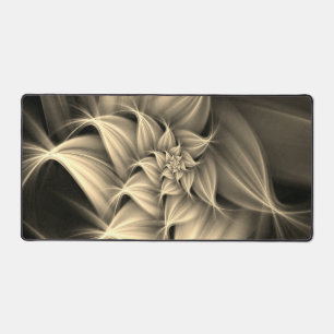 Awesome Gold Flower Fractal Desk Mat
