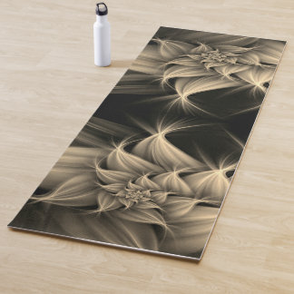 Awesome Gold Flower Fractal Yoga Mat