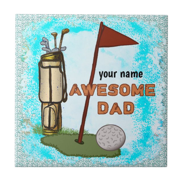 Awesome Golf Dad   Tile (Front)