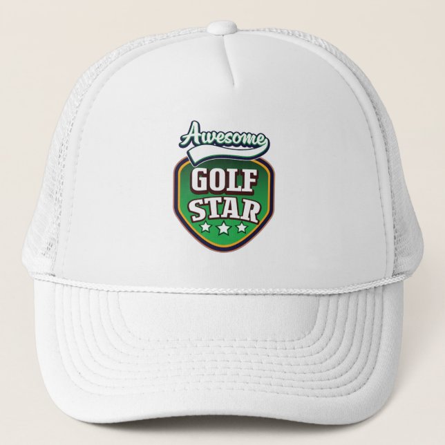 Awesome Golf Star  Trucker Hat (Front)