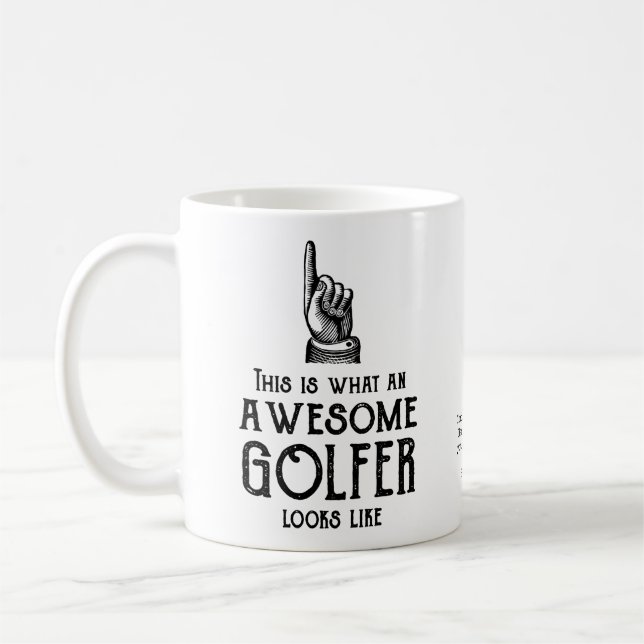 Awesome Golfer Personalized Coffee Mug (Left)