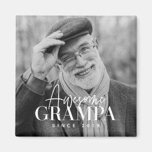 Awesome Grampa Since 20XX Simple Elegant Photo Magnet