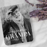 Awesome Grampa Since 20XX Simple Elegant Photo Magnet<br><div class="desc">This simple and modern design is composed of serif and cursive typography and add a custom photo</div>