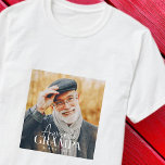Awesome Grampa Since 20XX Simple Elegant Photo T-Shirt<br><div class="desc">This simple and modern design is composed of serif and cursive typography and add a custom photo</div>